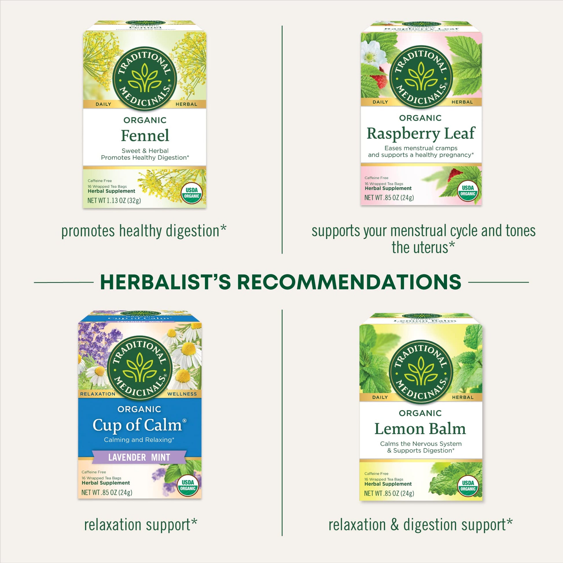 Traditional Medicinals Tea, Organic Healthy Cycle, Supports Healthy Menstrual Cycles, Includes Spearmint,16 Tea Bags - Nirvana Guru