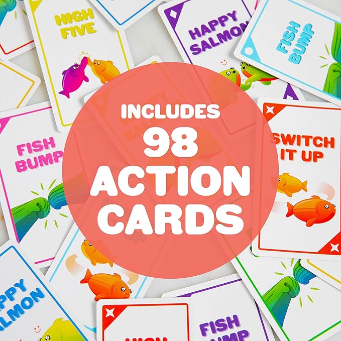 Exploding Kittens Happy Salmon 3-8 Players - Ages 6+ - 90 Second Rounds - Easy to Learn Quick Matching Card Game - Party Game, Family Game Night, Kid and Adult Card Game nirvanaguru