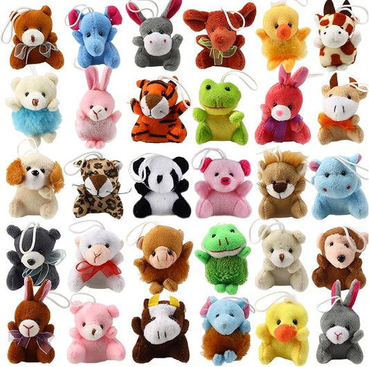 32 Piece Mini Plush Animal Toy Set, Cute Small Animals Plush Keychain Decoration for Themed Parties, Kindergarten Gift, Teacher Student Award, Goody Bags Filler for Boys Girls Child Kid Laxdacee nirvanaguru