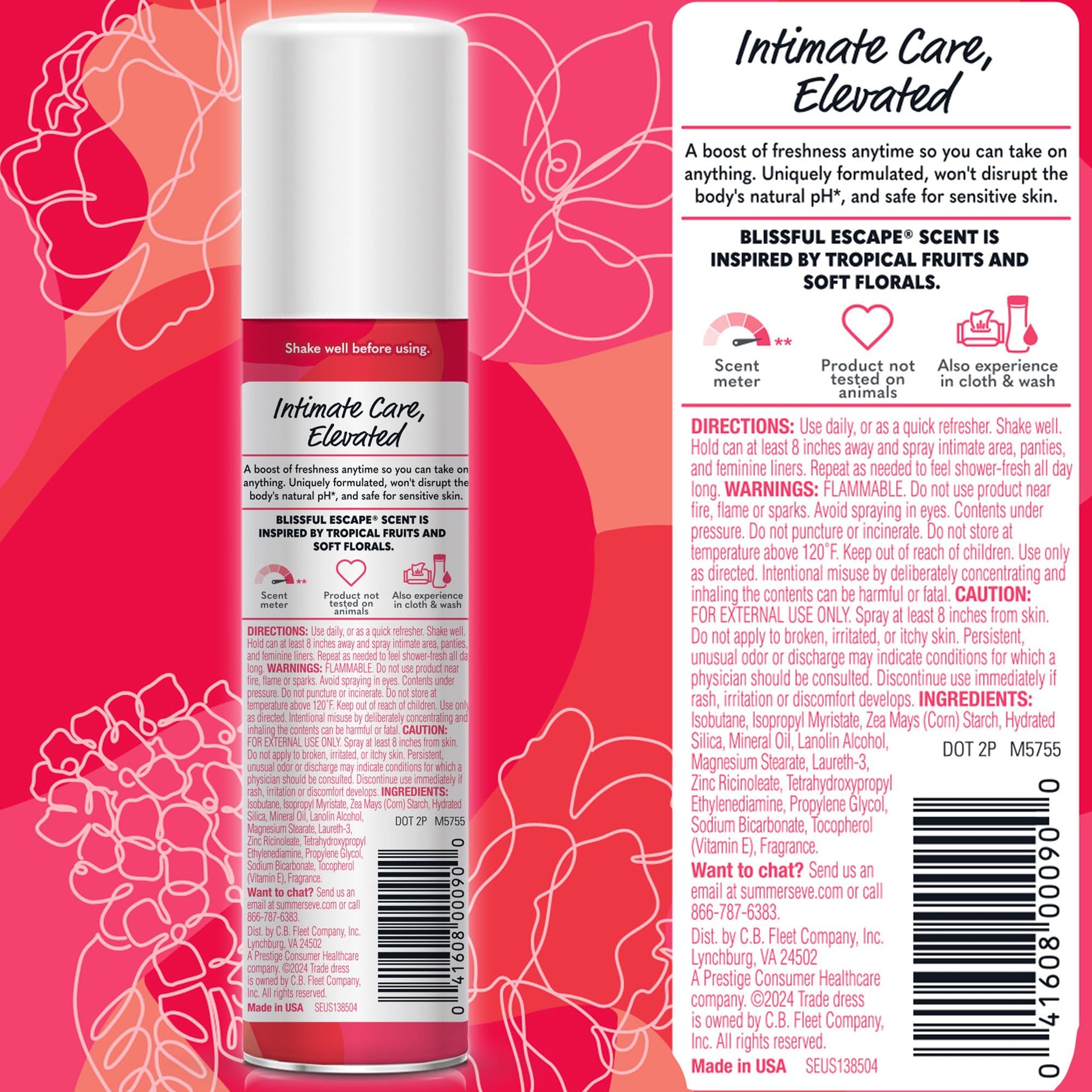 Summer's Eve Blissful Escape Daily Refreshing Feminine Spray, 2 oz Nirvana Guru