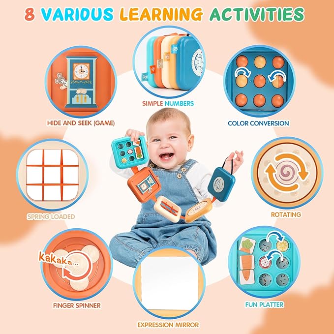 Busy Board for 1 Year Old, Travel Toys for Toddler 1-3, Montessori Busy Board Busy Cube, Toys Gifts for 1 Year Old Boy Girl nirvanaguru