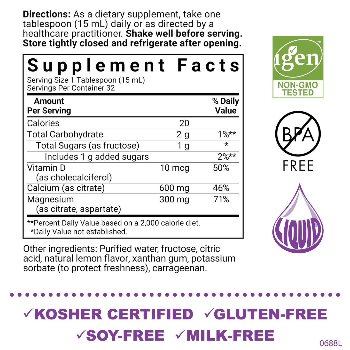 Bluebonnet Nutrition Liquid Calcium Citrate, Magnesium, Vitamin D3, Bone Health, Gluten Free, Soy Free, Milk Free, Kosher, 16 fl oz, 32 Servings, Mixed Berry Flavor Nirvana Guru