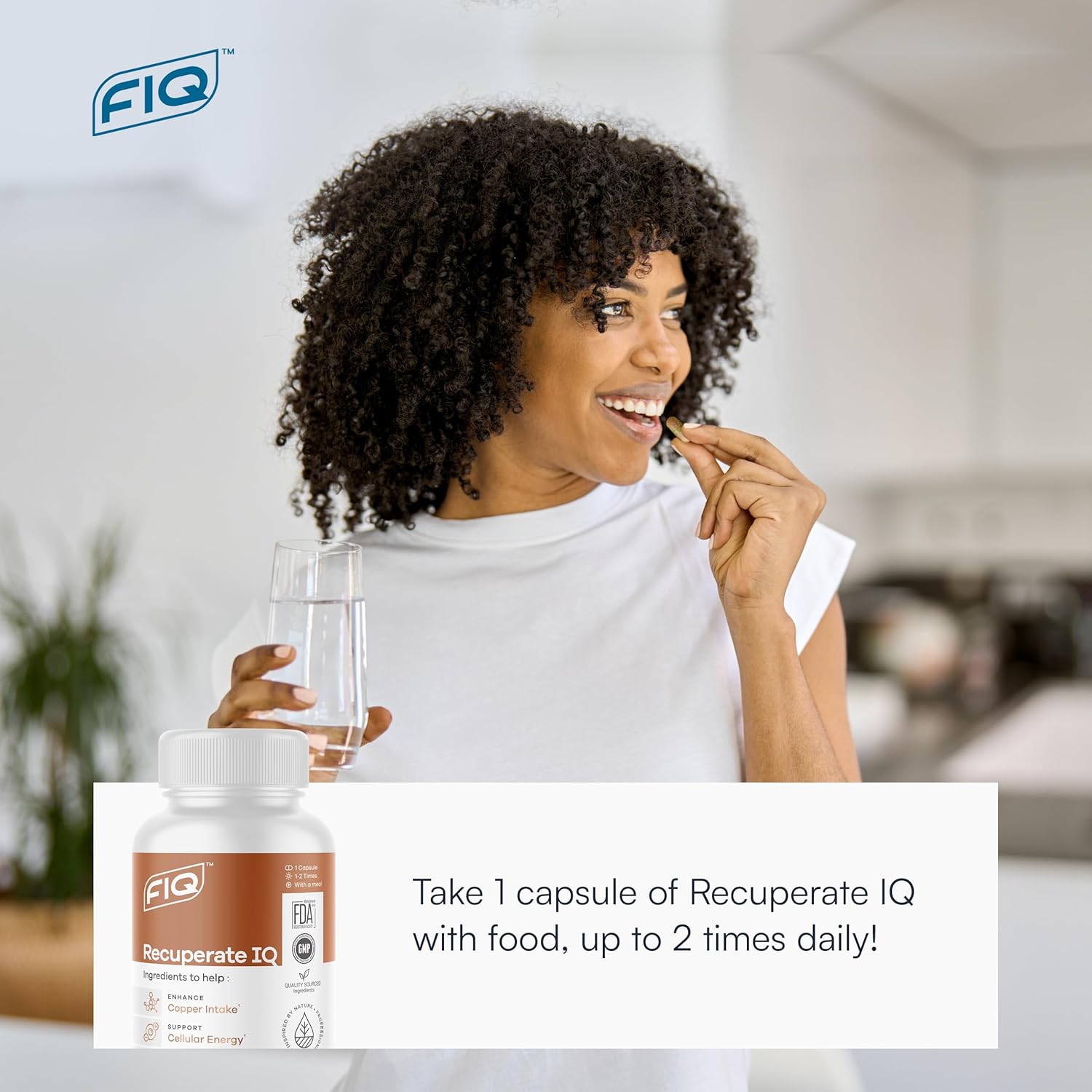 FIQ - Recuperate IQ - 5-in-1 Copper Supplements with Copper Bisglycinate - Easy-to-Swallow 2mg Capsules - High Absorption, Boosts Energy - 60 Capsules Nirvana Guru