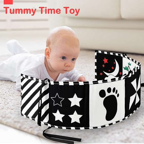 URMYWO Black and White Baby Toys, Tummy Time High Contrast Newborn Toys 0-3 Months, Soft Baby Book, Visual Stimulation Montessori Sensory Infant Toys 0-6-12 Months, Shower Gift for Boys Girls nirvanaguru