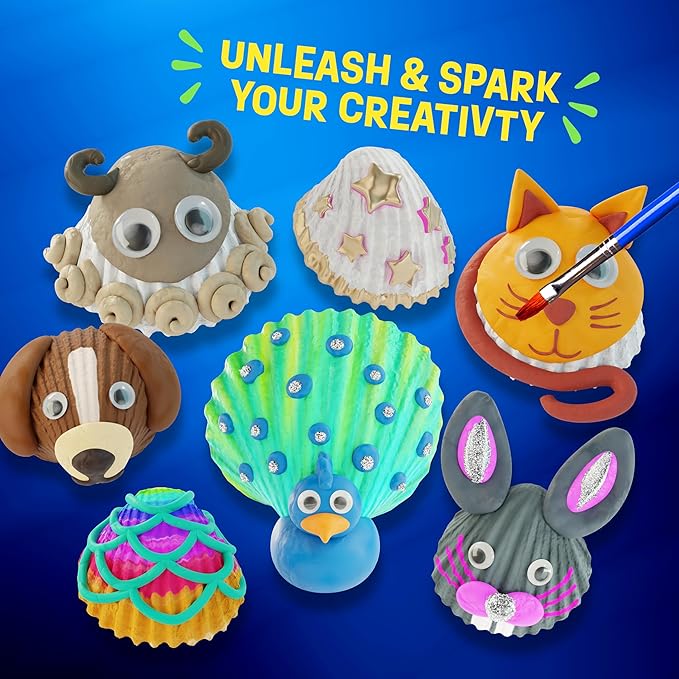 Dan&Darci Kids Sea Shell Painting Kit - Arts & Crafts Gifts for Boys and Girls - Craft Activities Kits - Creative Art Activity Gift Toys for Age 6, 7, 8, 9, 10, 11 & 12 Year Old 8-12 nirvanaguru