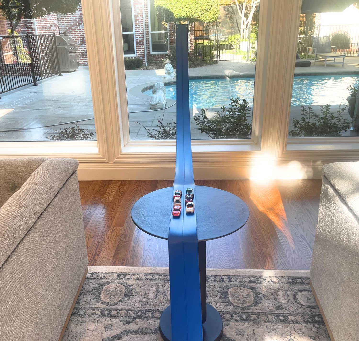 FlexTrack 5000 Flexible Race Car Track for Kids Toy with Suction Cups Compatible with Hot Wheels and Diecast 1/64th Cars and More 15 Feet Long Rolls Up Portable Racetrack (Racing Blue) Nirvana Guru