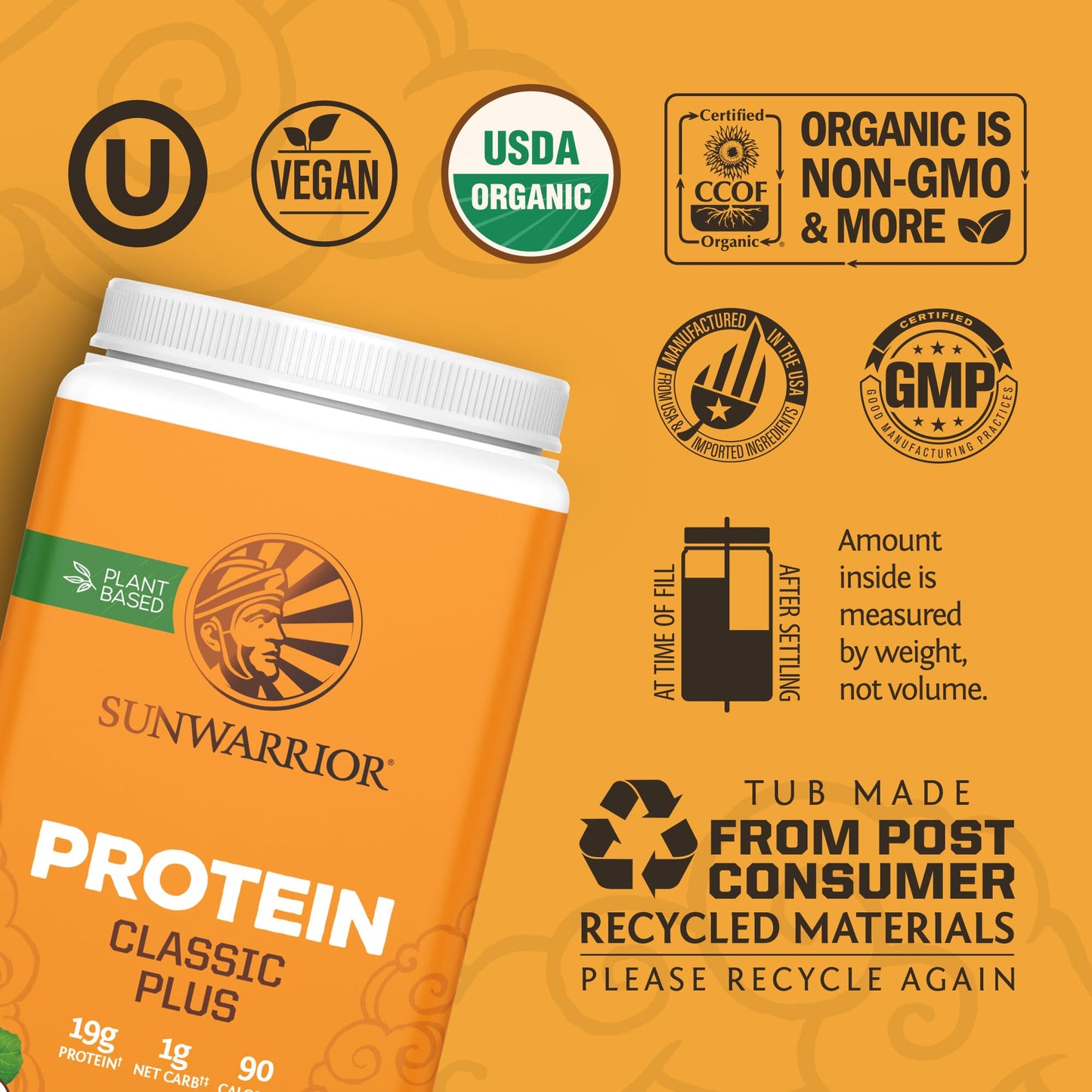 Brown Rice Protein Powder with Bcaa & Amino Acids Raw Rice Protein Shake Gluten Free Low Carb Dairy Free | Plant Based Classic Sprouted Brown Rice Protein Powder Natural 375g by Sunwarrior - Nirvana Guru