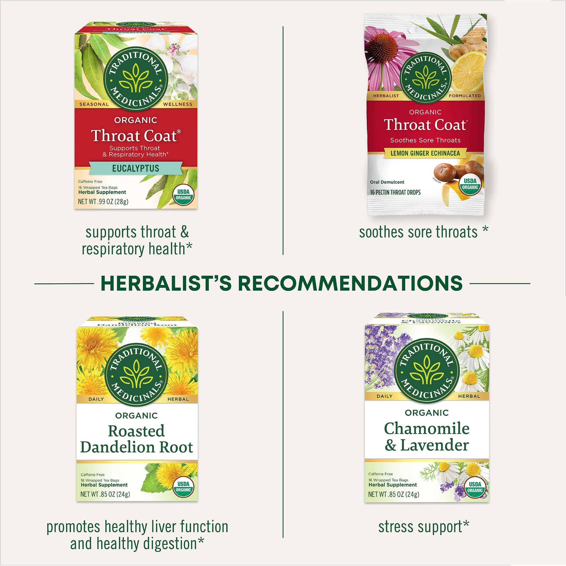 Traditional Medicinals Organic Red Clover, Caffeine Free, 16 Wrapped Tea Bags, 1.13 oz (32 g) - Nirvana Guru