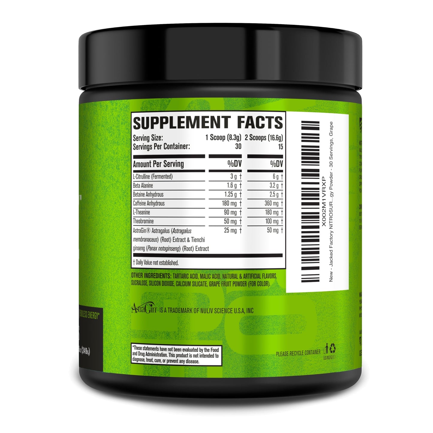 Jacked Factory NITROSURGE Pre Workout Supplement - Energy Booster, Instant Strength Gains, Clear Focus & Intense Pumps - NO Booster & Powerful Preworkout Energy Powder - 30 Servings, Blue Raspberry