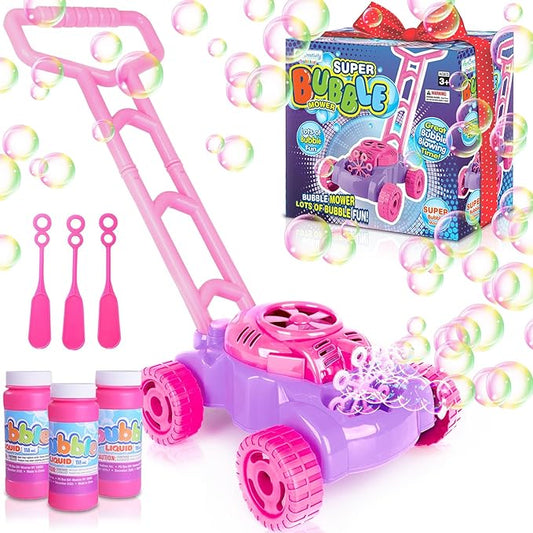 ArtCreativity Bubble Lawn Mower for Toddlers 1-3, Kids Bubble Machine for 1-Year-Old Girl Gifts, Summer Outdoor Push Gardening Toys for Kids Age 1 2 3+ Halloween Birthday Gifts for Preschool Girls Nirvana Guru