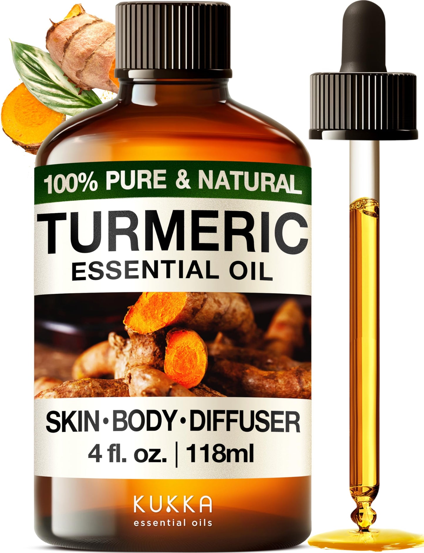 KUKKA essential oils 100% Pure & Natural Lavender Essential Oil for Diffuser, Body, Aromatherapy & Soap Making Scent (4 Fl Oz/118 ml)