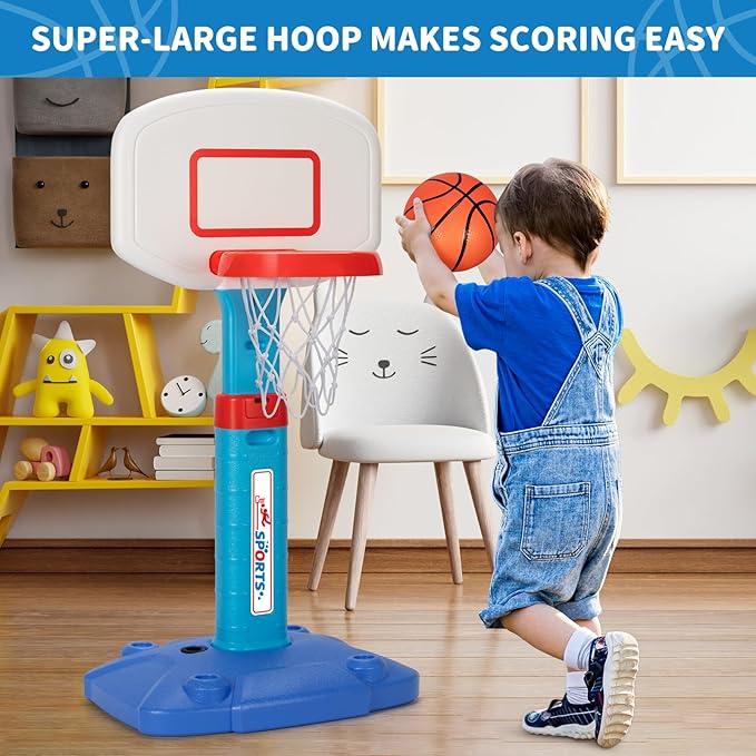 Toddler Basketball Hoop Indoor for Age 1-3, Adjustable Kids Basketball Hoops, Mini Basketball Hoop with 3 Balls for Outdoor Poolside, Birthday Christmas Sport Toys Gift for Baby Boys Girls Age 1 2 3 4 Nirvana Guru