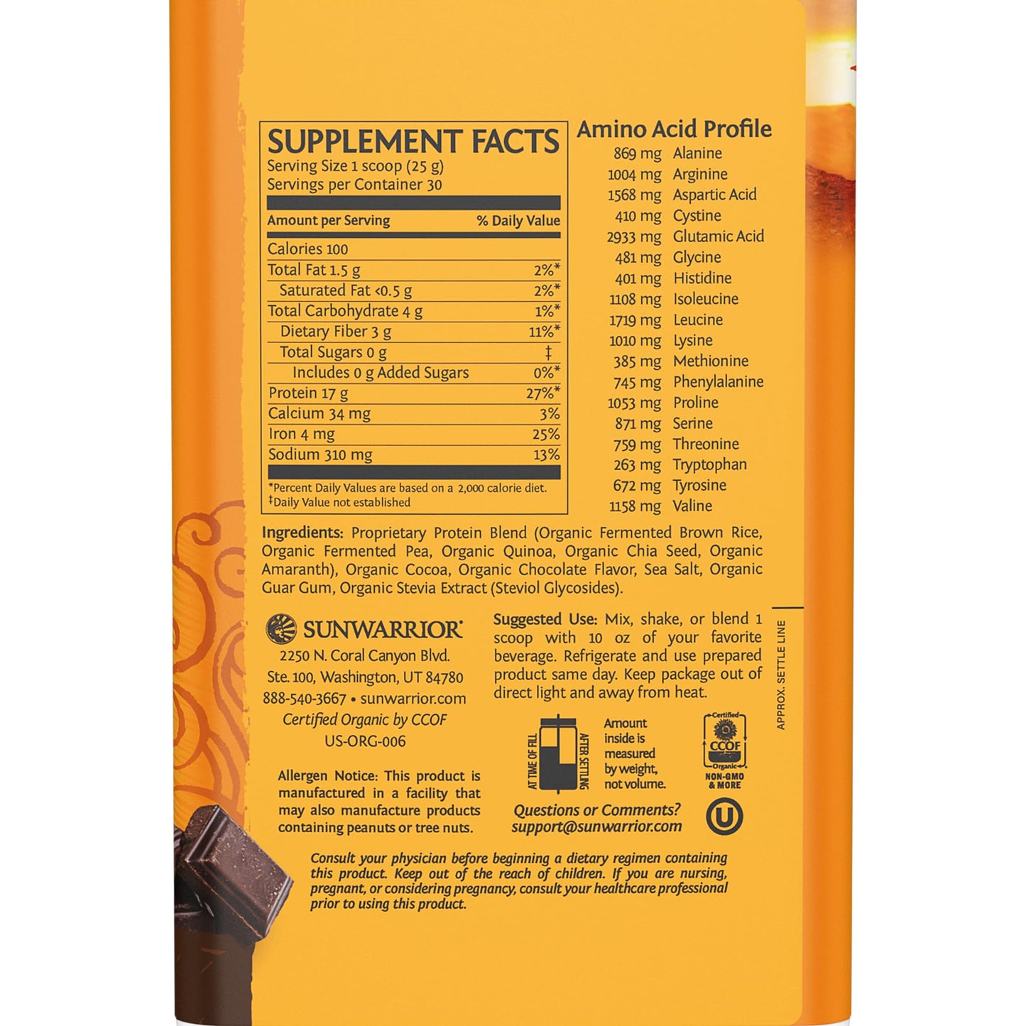 Brown Rice Protein Powder with Bcaa & Amino Acids Raw Rice Protein Shake Gluten Free Low Carb Dairy Free | Plant Based Classic Sprouted Brown Rice Protein Powder Natural 375g by Sunwarrior - Nirvana Guru