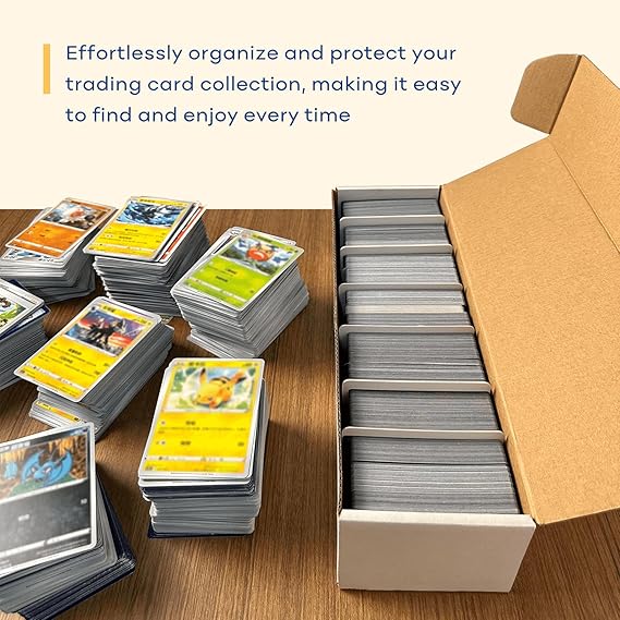 Trading Card Storage Box, Mtg Storage Box with Dividers, Cardboard Collector Box for TCG, Baseball Sports Cards, 6 Count nirvanaguru