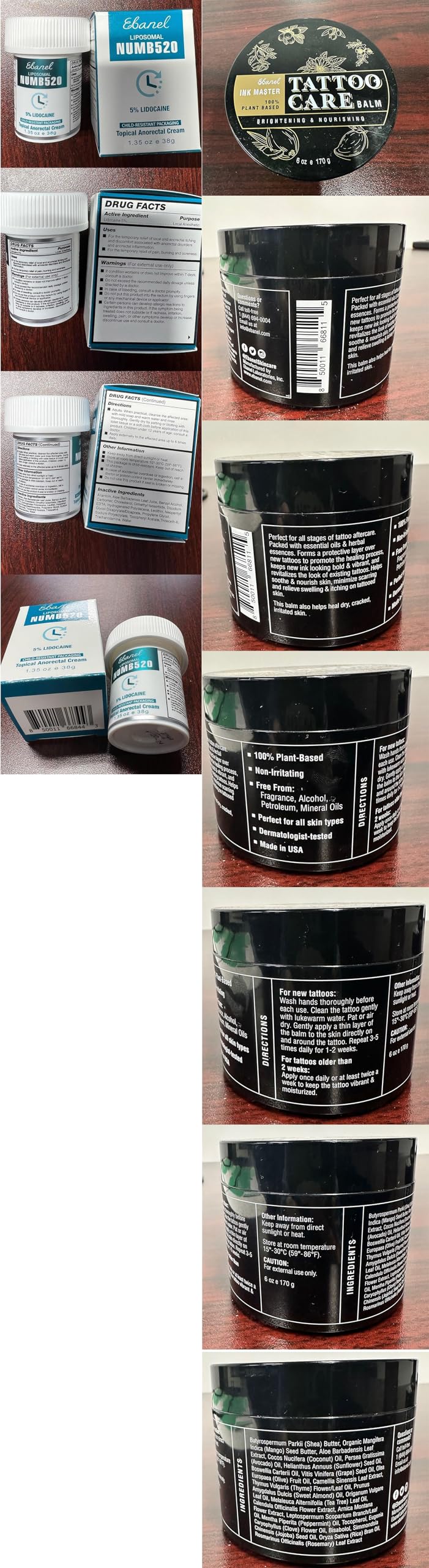 Ebanel 5% Lidocaine Numbing Cream, Pain Relief Burn Itch Numb Cream, Maximum Strength Topical Anesthetic with Allantoin, Vitamin E for Local and Anorectal Uses, Hemorrhoid Treatment, 1.35 Oz