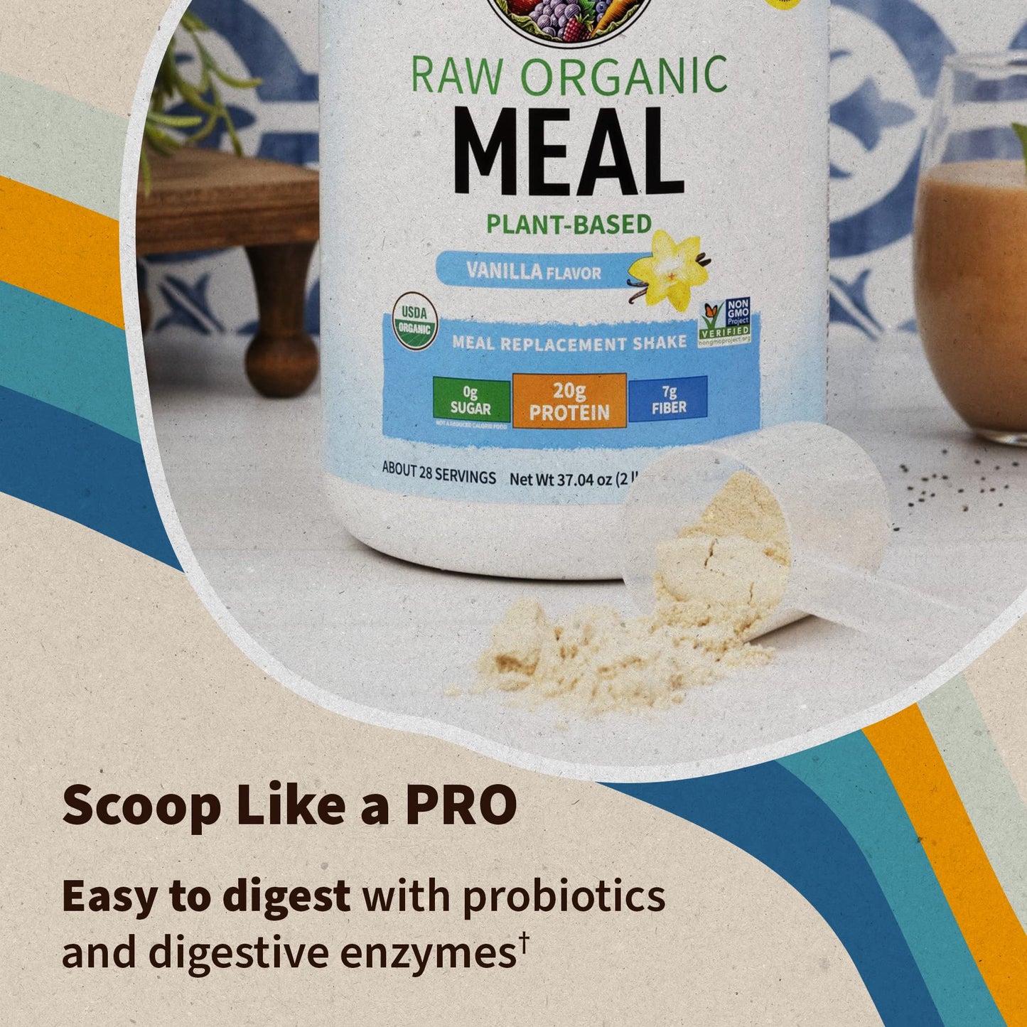 Garden of Life Meal Replacement Shakes, Vegan Raw Organic Protein Powder, Chocolate Protein Powder with Plant Based Pea Protein, Sprouts, Greens, Probiotics, Dairy Free 28 Servings - Nirvana Guru