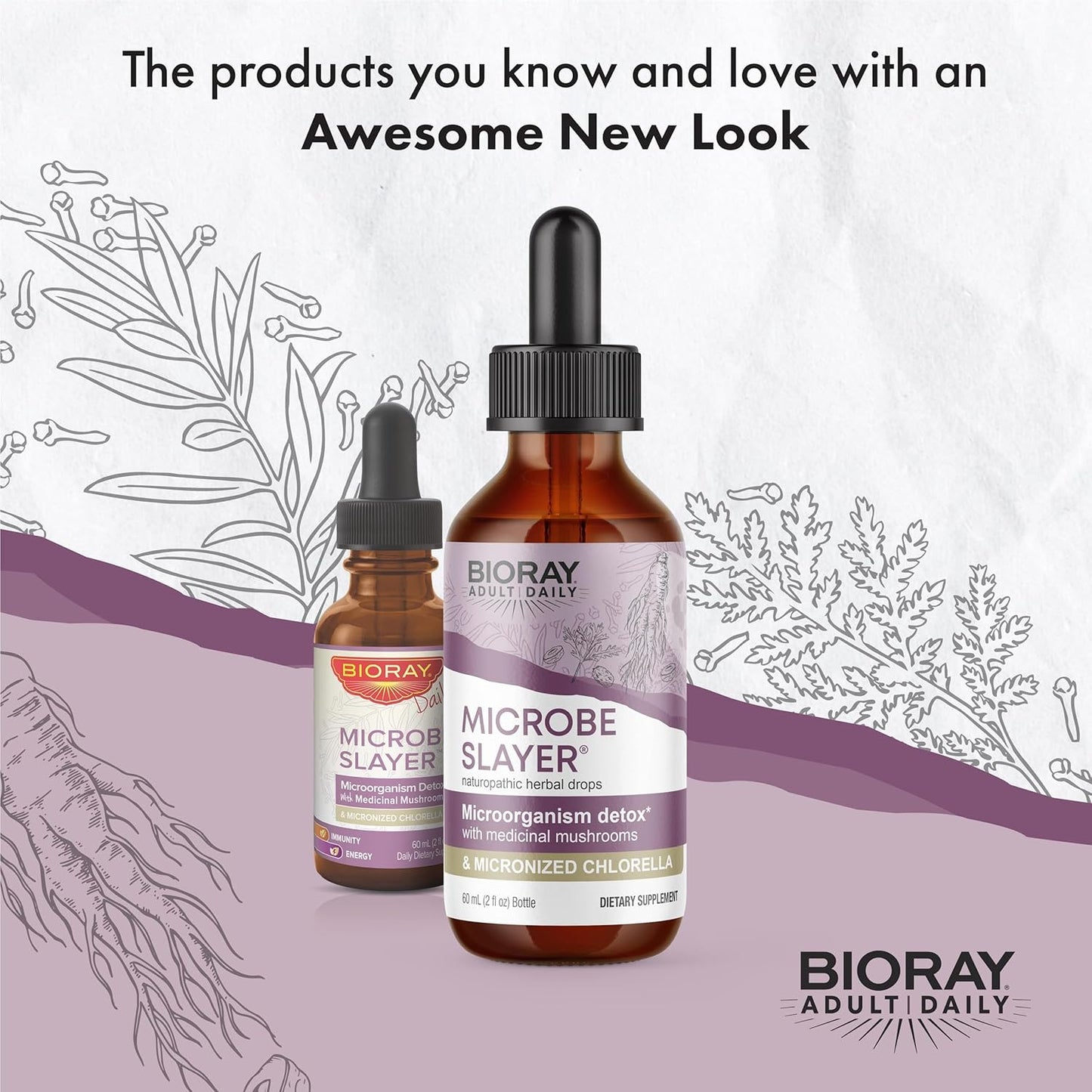 BIORAY Daily Microbe Slayer - 2 fl oz - Promotes Balance of Intestinal Microbes & Nourishes The Liver - Non-GMO, Vegetarian, Gluten Free Nirvana Guru