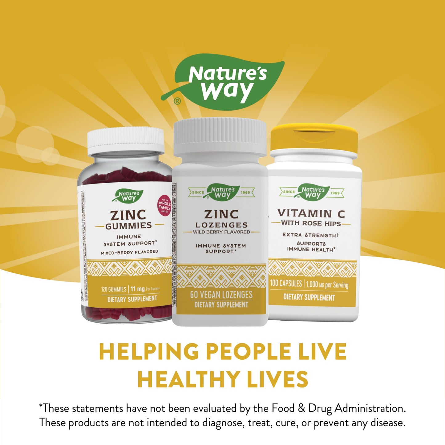 Nature's Way Zinc Lozenges with Vitamin C & Echinacea, Immune Support*, 23 mg of Zinc & 100 mg of Vitamin C per Serving, Wild Berry Flavored, 60 Lozenges (Packaging May Vary) - Nirvana Guru