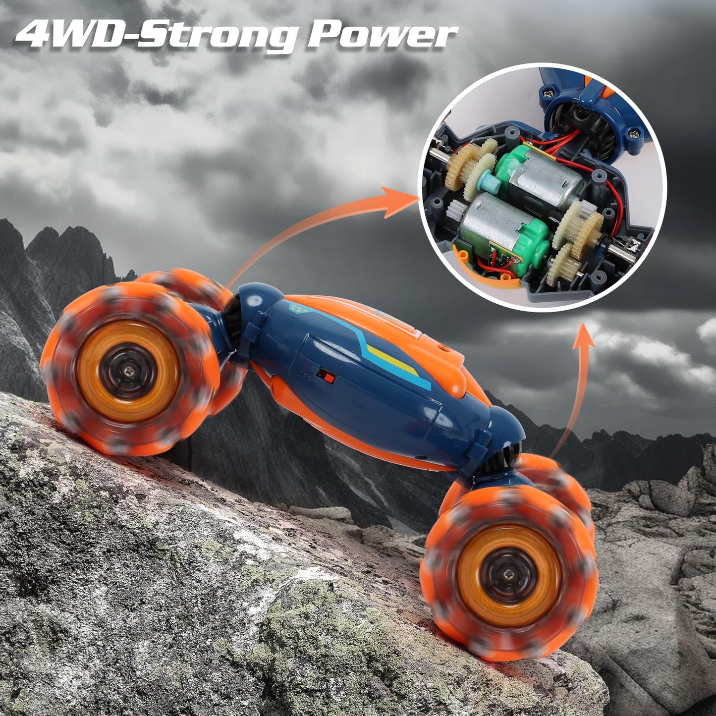 Gesture Sensing RC Stunt Car - Boys Toys Age 6-8-12, 4WD Hand Controlled Remote Control Twist Car with Light & Music, Cool Birthday Presents and Ideas Gifts for Kids Age 7 9 10 11 12 Years Old Nirvana Guru