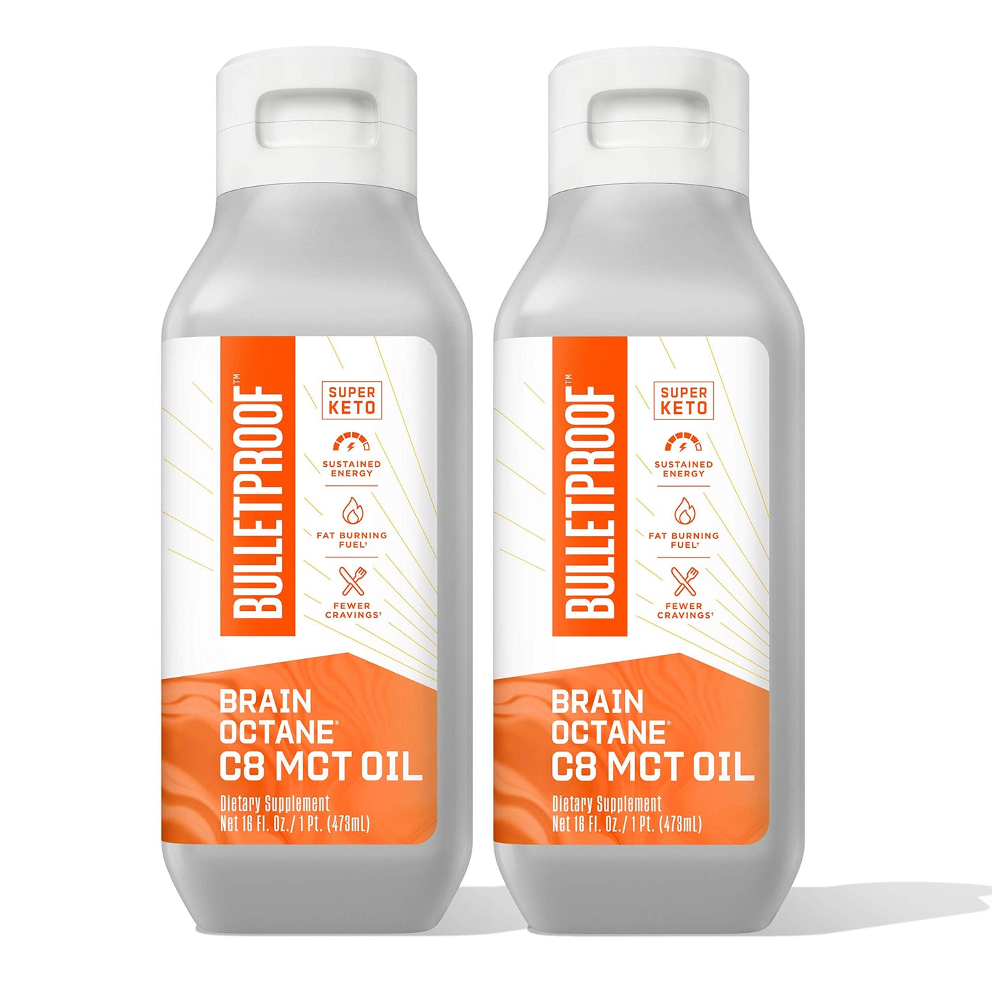 Bulletproof Coconut Brain Octane C8 MCT Oil, 16 Ounces, Premium Keto Supplement for Sustained Energy and Fewer Cravings, Brain and Body Fuel, Unflavored, Add to Coffee and Smoothies