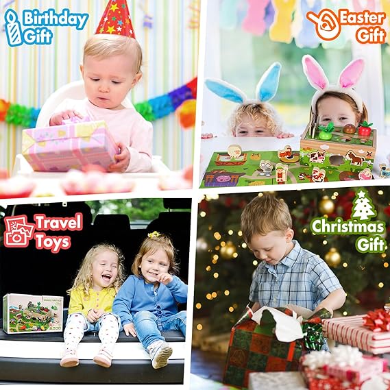 Montessori Wooden Sensory Toddler Toys: Toy for 1 Year Old Boys Girls Birthday Gifts | 1st One First Birthday Gift for 1 Year Old Girl Boy, Educational Learning Toy for 1-2 Year Old Fine Motor Skills nirvanaguru