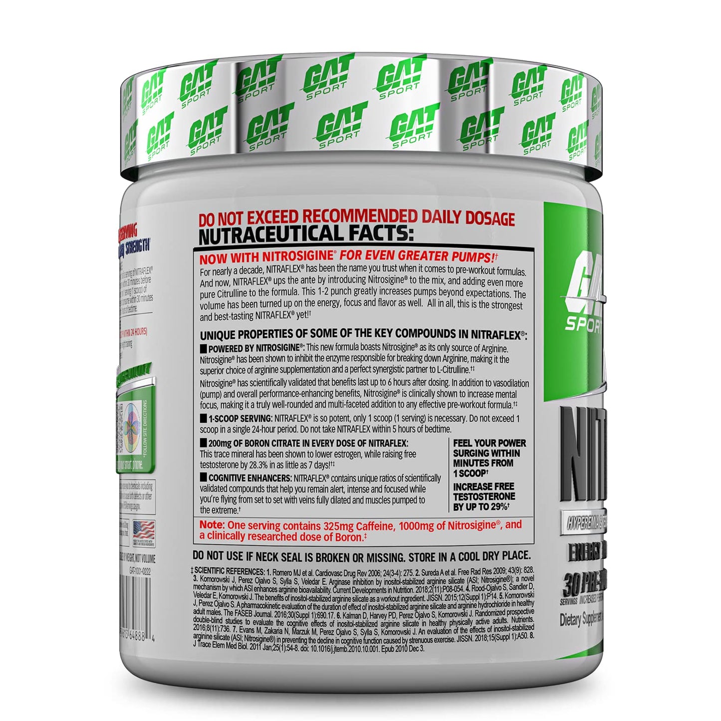 GAT SPORT Nitraflex Advanced Pre-Workout Powder, Increases Blood Flow, Boosts Strength and Energy, Improves Exercise Performance, (Blue Raspberry, 30 Servings) Nirvana Guru