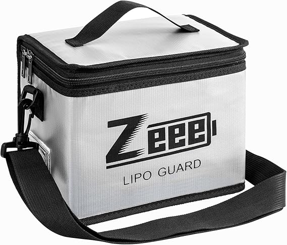 Zeee Fireproof Explosionproof Large Capacity Battery Storage Guard Pouch for Lipo Charge & Storage (8.46 x 6.5 x 5.71 in) nirvanaguru