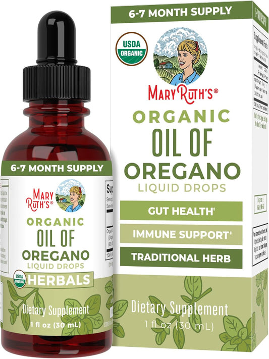 MaryRuth Organics Oregano Oil Drops | 6 Month Supply | USDA Organic Oil of Oregano Liquid | Herbal Blend for Immune Support | Digestive Health | Overall Health | Vegan | Sugar Free | Non-GMO | 1 Fl Oz - Nirvana Guru