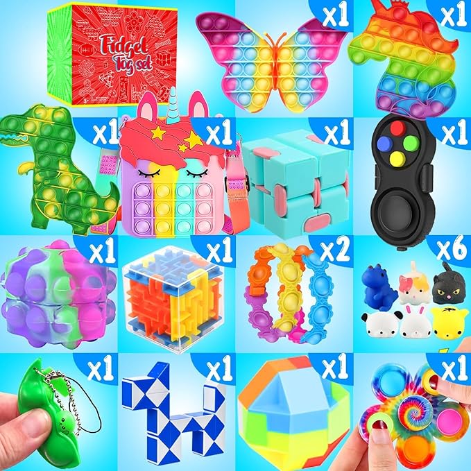 Fidget Toys, 126 Pack Party Favors for Kids 8-12 4-8, Sensory Toys Bulk Autism Autistic, Treasure Box Toys for Classroom, Stocking Stuffers, Goodie Bag Stuffers, Christmas Birthday Gifts Prizes nirvanaguru