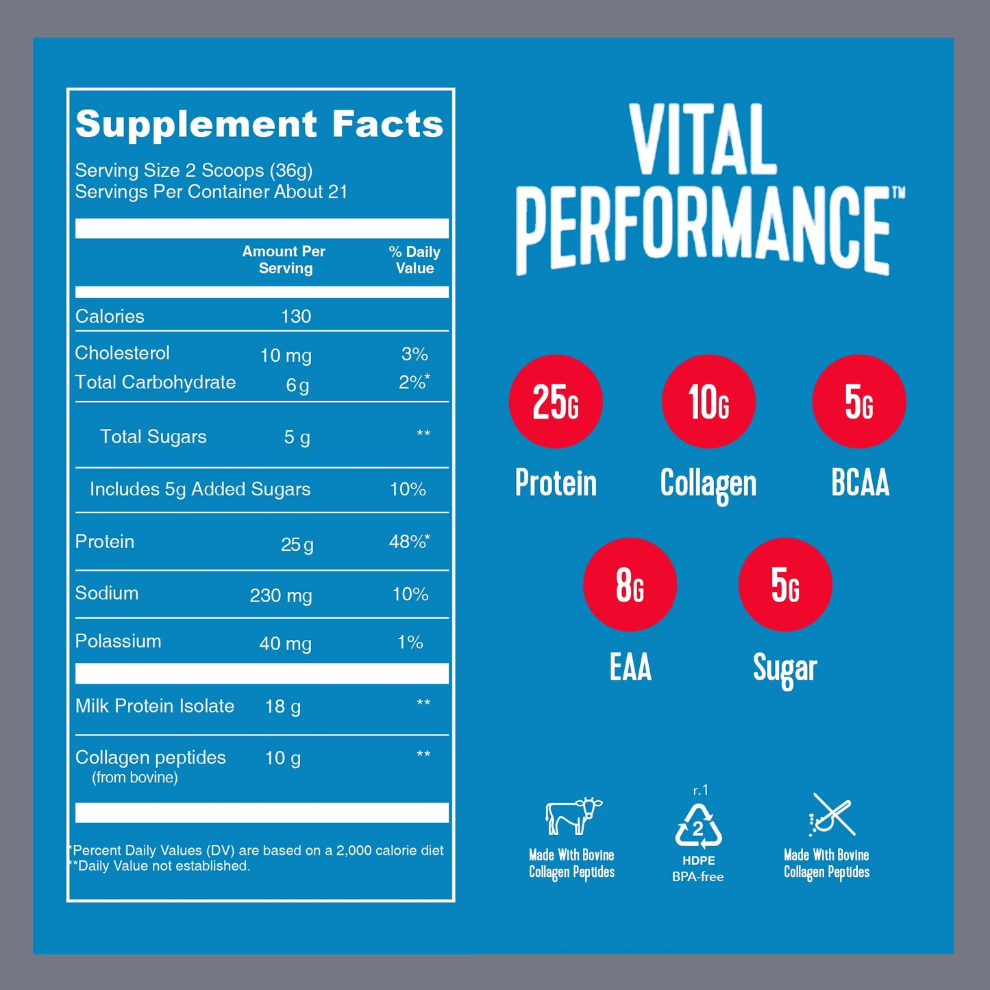 Vital Proteins Performance Powder, Collagen Peptides & Protein Isolate Powder, NSF Certified for Sport, Chocolate, 1.72lb - Nirvana Guru