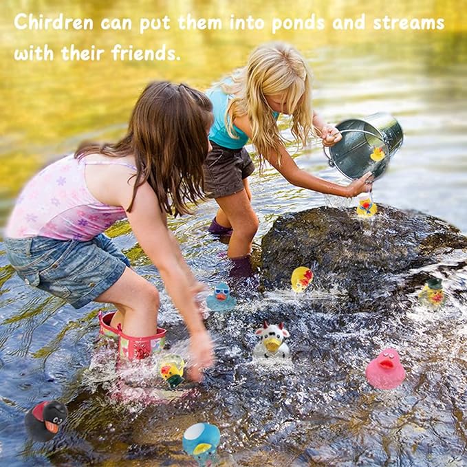 XY-WQ 100 Pack Rubber Duck for Jeeps Ducking - 2.3 Inch Bulk Floater Duck for Kids - Baby Bath Toy Assortment - Party Favors, Birthdays, Bath Time, and More (50 Varieties) Nirvana Guru