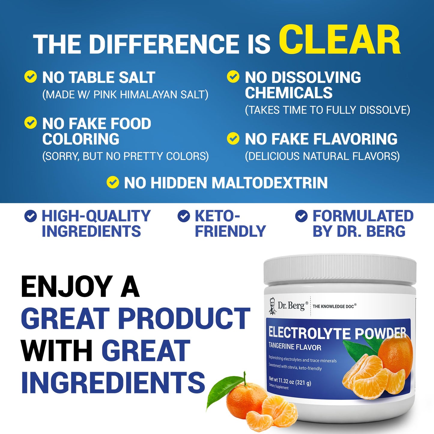 Dr. Berg Zero Sugar Hydration Keto Electrolyte Powder - Enhanced w/ 1000 mg of Potassium & Real Pink Himalayan Salt (NOT Table Salt) - Raspberry & Lemon Flavor Hydration Drink Supplement, 100 Servings Nirvana Guru