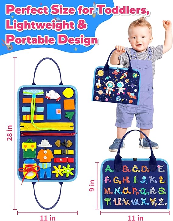 Gojmzo Busy Board Montessori Toys for Toddler Boy Birthday Gifts, Busy Book Sensory Toys for Toddlers, Learning Educational Toddler Travel Activities nirvanaguru