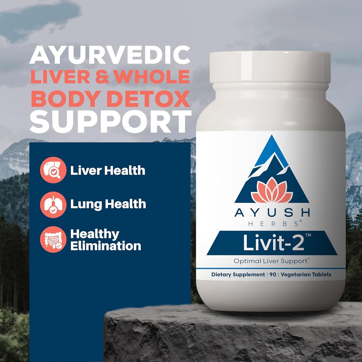 Ayush Herbs Livit-2 - Liver Care, Liver Support Supplement for Women & Men with Andrographis & Picrorhiza, Liver Pills Made with Organic Ingredients - 90 Vegetarian Tablets (1 Count) Nirvana Guru
