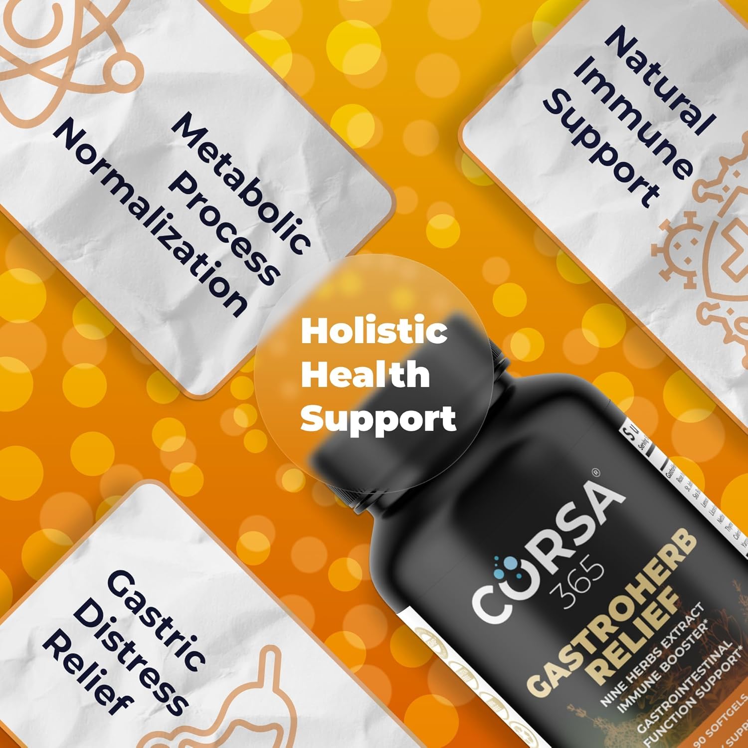 Gastroherb 9 Herb Extract - Airborne Immune Support Supplement - St Johns Wort Licorice Root Thyme Oil Immunity Supplement - Digestive Enzymes Immune System Booster - 90 Softgels Nirvana Guru