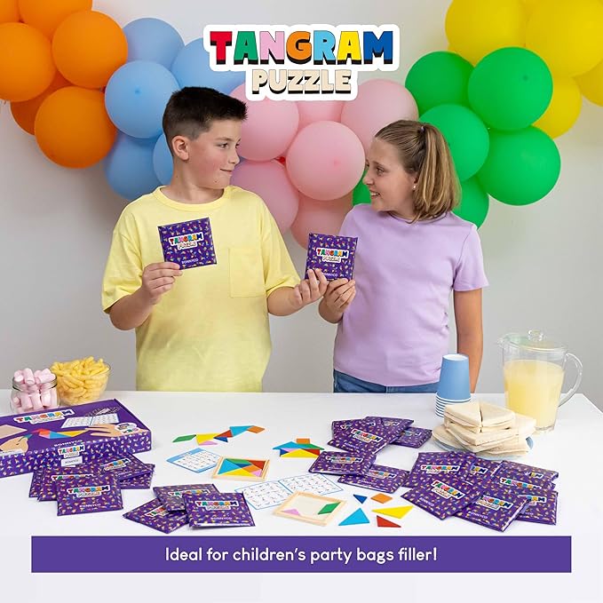 Tangram Puzzle Wooden Pack 30 Kids Party Favors - BONNYCO | Goodie Bags Stuffers for Kids 3-5 4-8, Return Gifts for Birthday Party Goody Bag Stuffers | Pinata Filler Toys Bulk Classroom Prizes Rewards nirvanaguru