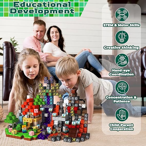 150 PCS Magnetic Blocks - Building Block for Kids Ages 4-8, Magnet Blocks Cubes Tiles Constructions Toys Girl Boy, STEM Educational Montessori Stacking Toy, Sensory Play Game Preschool Learning Gifts Nirvana Guru