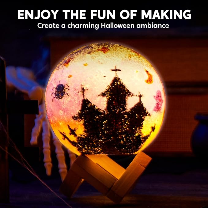 Klever Kits DIY 3D Moon Night Light, Paint Your Own Moon Lamp Kit Galaxy Lamp Arts and Crafts Kit, School Activities, Birthday Gifts for Kids Girls Boys nirvanaguru
