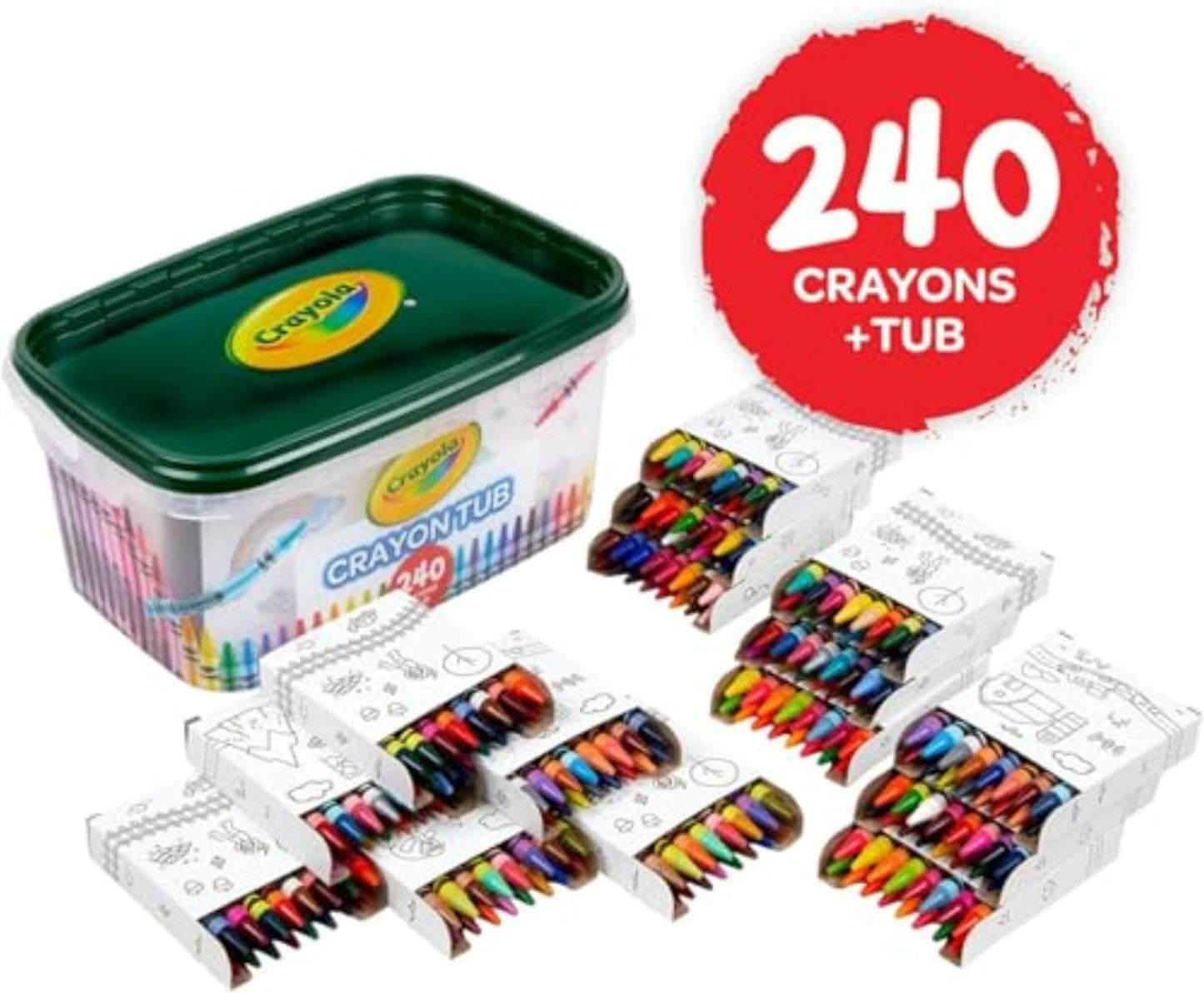 Crayola Crayon Tub (240ct), Bulk Crayons for Kids, Stocking Stuffers for Kids, Holiday & Christmas Gifts for Toddlers, Bag Fillers, Classroom Art Supplies, Ages 3+ Nirvana Guru