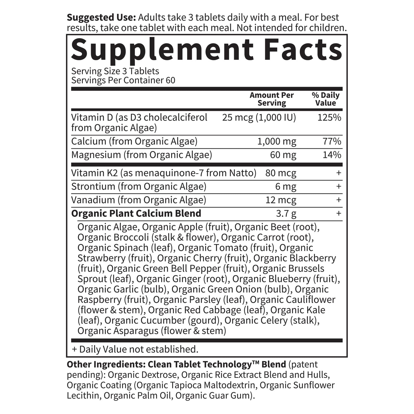 Garden of Life Organics Plant Calcium Supplement Made from Whole Foods with Magnesium, Vitamin D as D3, and Vitamin K as MK7, Gluten-Free - 30 Day Count - Nirvana Guru