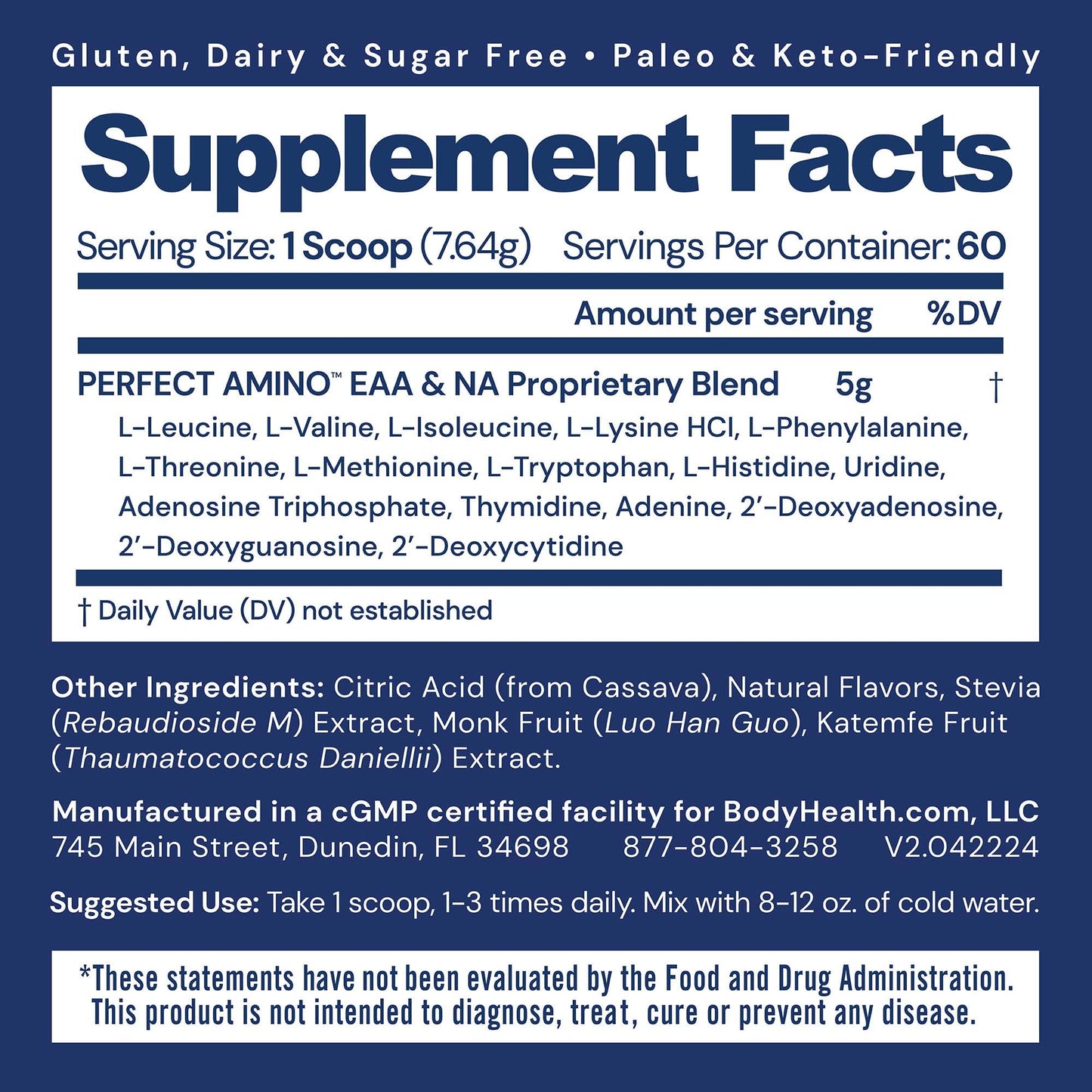 BodyHealth PerfectAmino Powder - BCAA and EAA Powder for Pre and Post Workout - Amino Acid Energy Drink for Men and Women to Support Lean Muscle and Recovery - Strawberry - 30 Servings Nirvana Guru