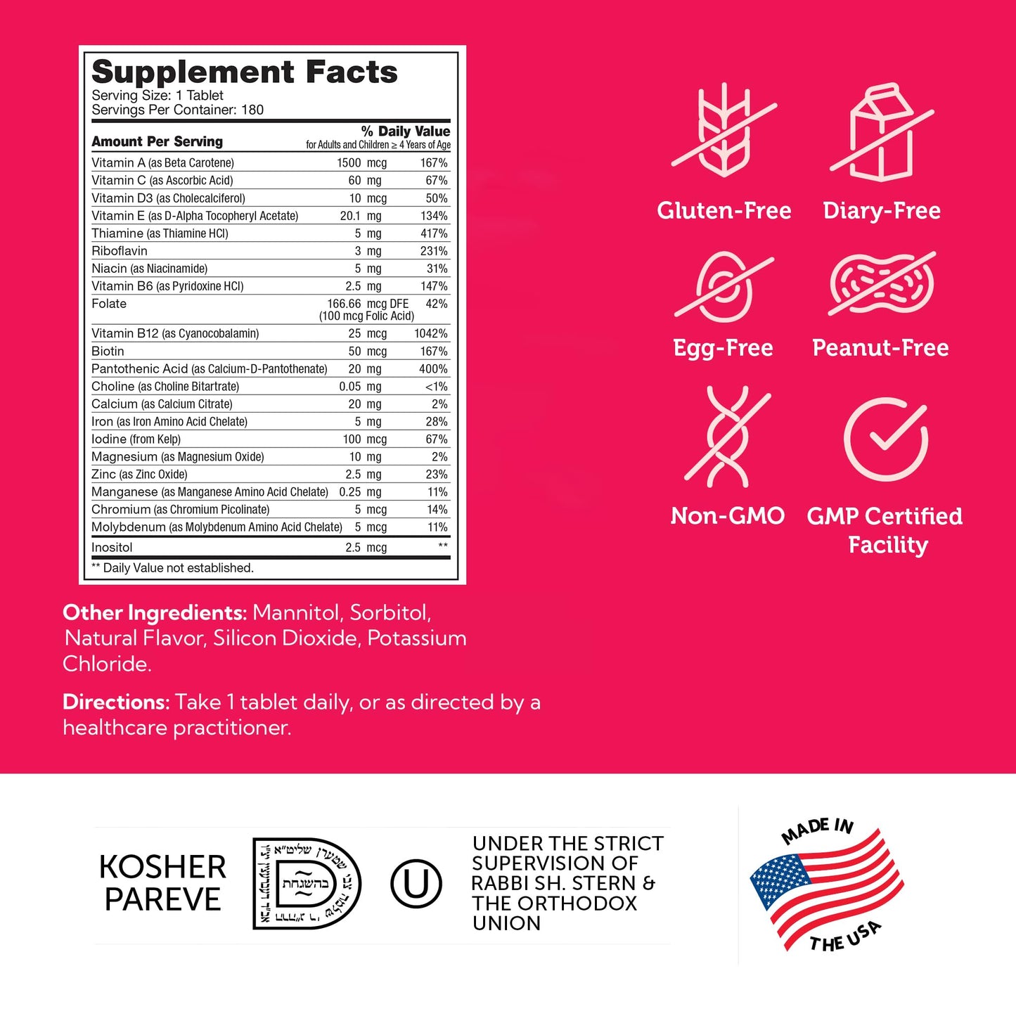 Zahler Kids Multivitamin Chewable Vitamin Tablet - Complete One Daily Kids Vitamins Supplement - Contains 20+ Minerals & Vitamins for Kids & Toddlers - Kosher Multivitamins Cherry Flavor (90) - Nirvana Guru