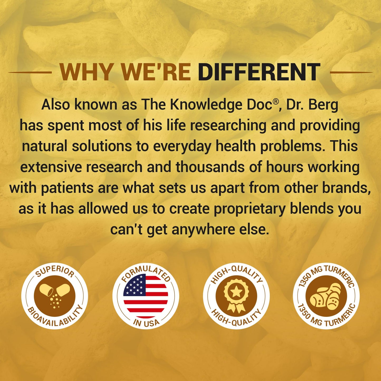 Dr. Berg (Only 2 Per Day) Turmeric Supplement with Black Pepper (BioPerine) - 1350 mg Turmeric Curcumin Supplement with 95% Curcuminoids ā Turmeric Curcumin with Black Pepper ā 60 Turmeric Capsules - Nirvana Guru