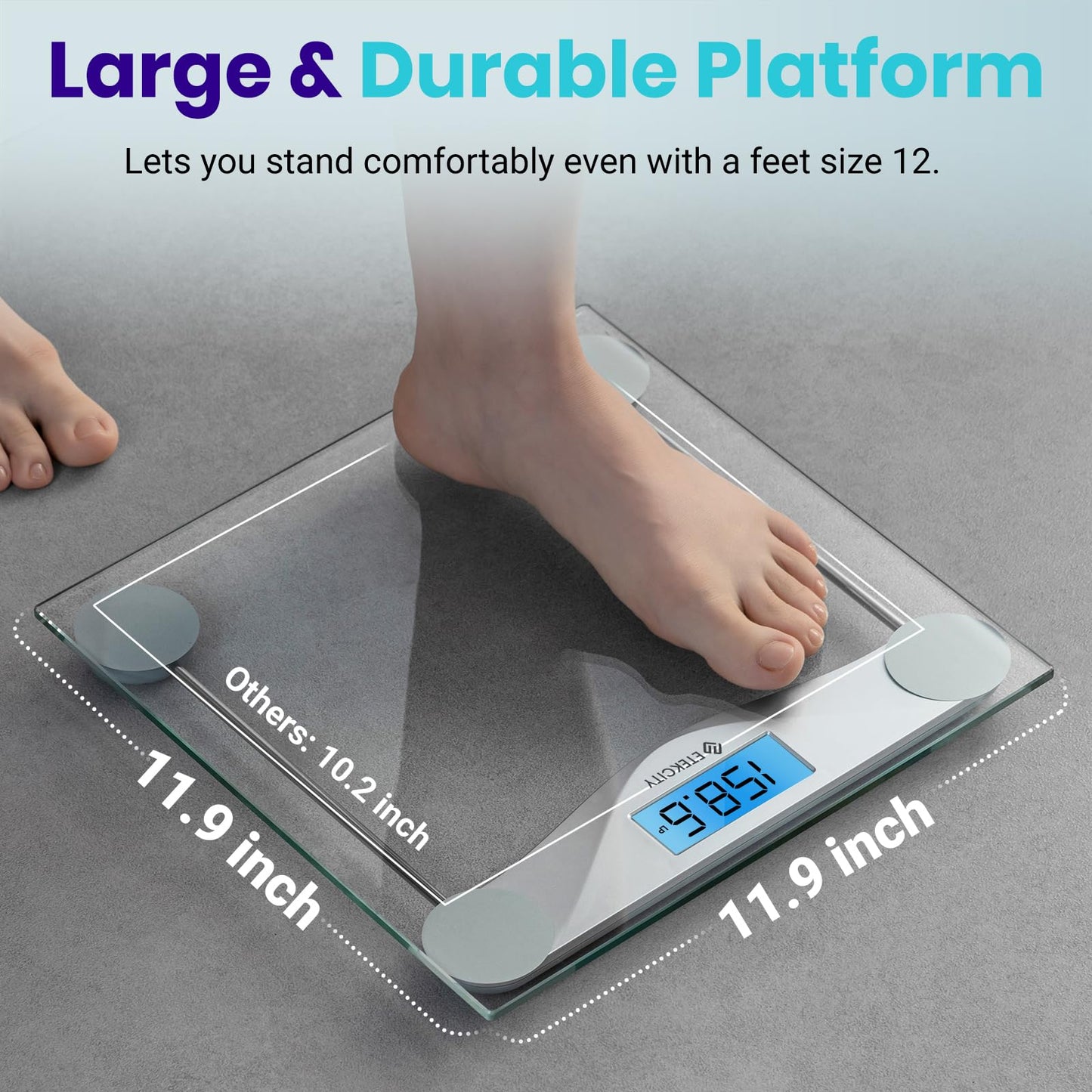 Etekcity Digital Body Weight Bathroom Scale, Large Blue LCD Backlight Display, High Precision Measurements,6mm Tempered Glass, 400 Pounds Nirvana Guru