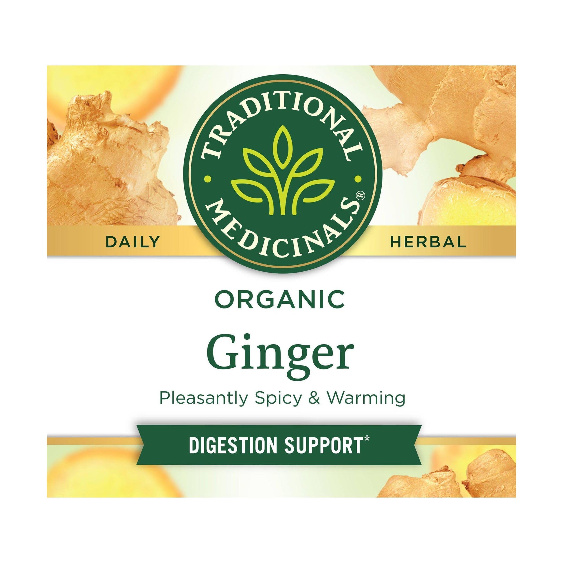 Traditional Medicinals Tea, Organic Ginger, Healthy Digestion, Pleasantly Spicy & Warming, 16 Tea Bags - Nirvana Guru