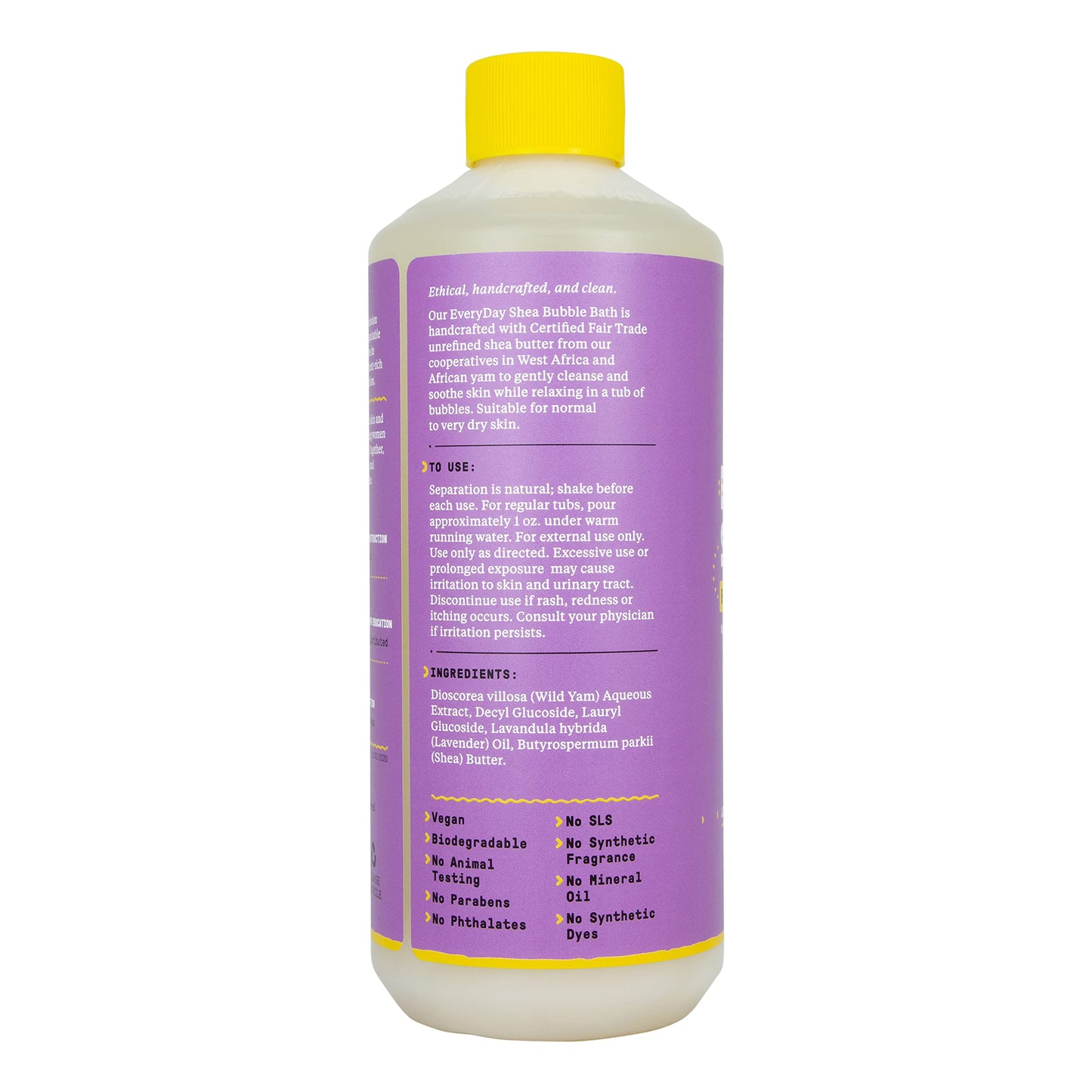 Alaffia Everyday Shea Bubble Bath, Soothing Support for Deep Relaxation and Soft Moisturized Skin, Made with Fair Trade Shea Butter, Cruelty Free, No Parabens, Vegan, Lavender, 16 Fl Oz - Nirvana Guru