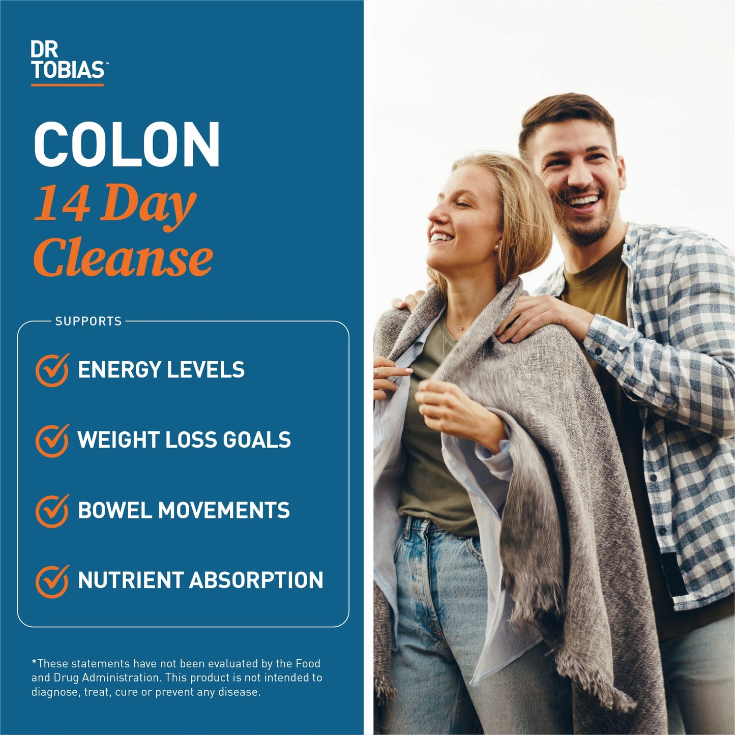Dr. Tobias Colon 14 Day Cleanse, Advanced Gut Cleanse Detox for Women & Men with Cascara Sagrada, Psyllium Husk, Senna Leaf & Probiotics, Non-GMO Colon Cleanse, 28 Capsules 1-2 Daily