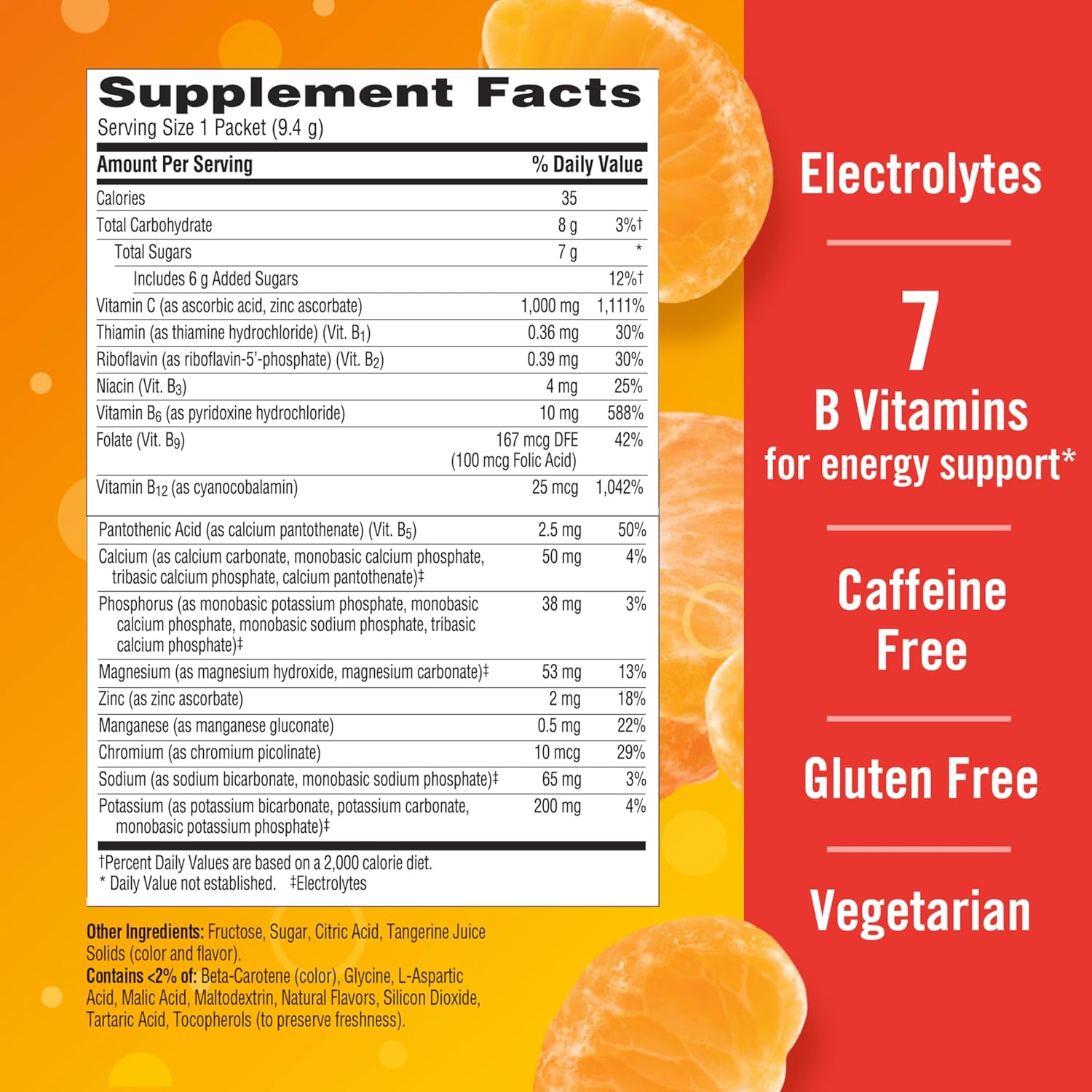 Emergen-C 1000mg Vitamin C Powder for Daily Immune Support Caffeine Free Vitamin C Supplements with Zinc and Manganese, B Vitamins and Electrolytes, Super Orange Flavor - 30 Count Nirvana Guru