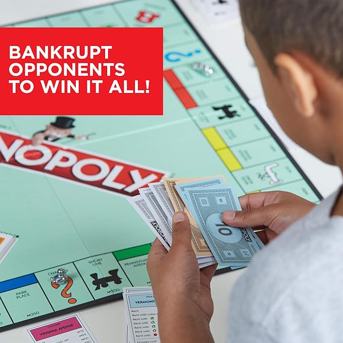 Monopoly Game, Family Board Games for 2 to 6 Players & Kids Ages 8 and Up, Includes 8 Tokens (Token Vote Edition) nirvanaguru