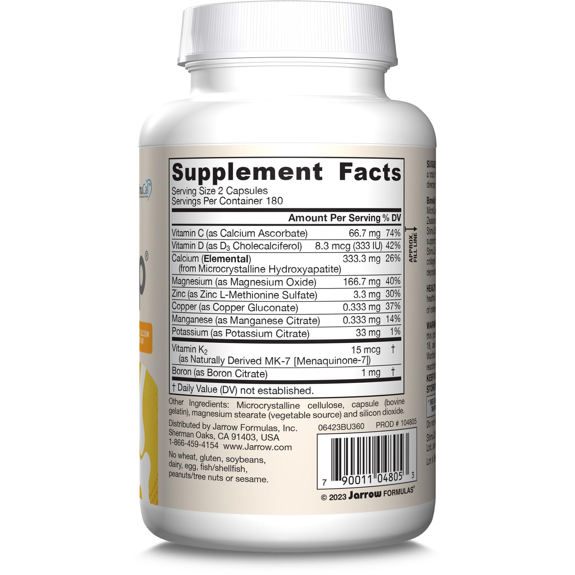 Jarrow Formulas BoneUp for Bone Density - Vitamin D3 and K2, Calcium Support, 360 Capsules, Promotes Skeletal Nutrition, Up to 60 Days Supply - Nirvana Guru